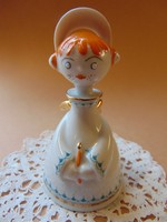  Hollóházi porcelán Art Deco glóriás angyal