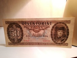 1986-os 50 Forint  eredeti, hajtatlan A-UNC bankjegy .