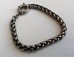 Silver colored steel thick bracelet