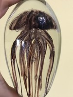 Lenyűgöző gyűjteménybe illő üveg dísz medúza  levélnehezek ,dekoráció 