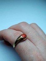 Antik arany gyűrű - vörös kővel