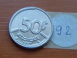 BELGIUM BELGIQUE 50 FRANK 1987 92.