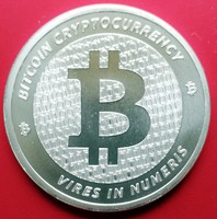 ÚJ egyunciás (1 uncia, 31,1 g) Bitcoin ezüstérme, Ag 999 színezüst érme