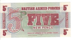 5 pence Anglia Katonai UNC