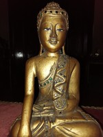 Antik faragott fa Buddha