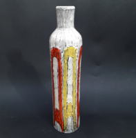 Illés kerámia váza - 41 cm - nagyméretű jelzett iparművész padlóváza
