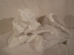 Porcelán - Tündér - pillangó szányakkal  - nagy 16 x 11 x 8 cm - hófehér - hibátlan