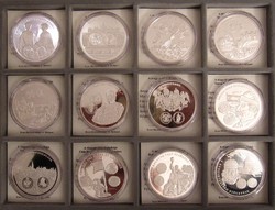 A magyar pénz krónikája - ezüst (999/1000) érem sorozat 12 db 