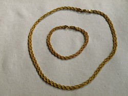 KK127 - 9 karát sárga arany nyaklánc és karkötő