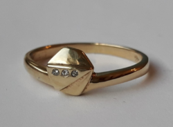 Jelzett gyémánt arany gyűrű (cca. 0.015 Ct)