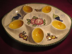 138.  kézzel festett kerámia tojástartó tojás kínáló 28x22