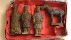 Terrakotta, agyag kínai harcos katonák 4 db