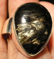 925 ezüst gyűrű 20/62,8 mm fekete-arany szerafinit