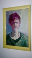 Bernáth Aurél : Női portré   ( Mattioni Eszter? ) - olajfestmény