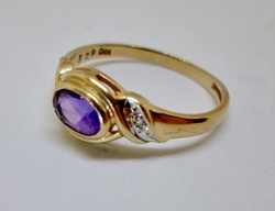 Szép ametiszt /brill arany gyűrű 