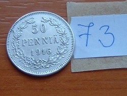 FINN 50 PENNIA 1916 S 2.54 g .750 EZÜST 73.