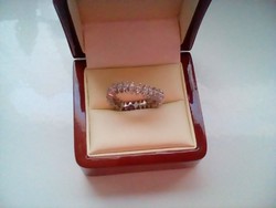 Különleges formájú  tele cirkonos ezüst gyűrű