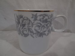 Mug - marked - 1.75 Dl - with silver pattern - gold edge - porcelain - flawless