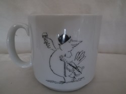 Mug - 3 dl - marked - with nice pattern - porcelain - 3 dl flawless