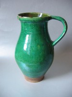 Antik, zöldmázas köcsög (27 cm)