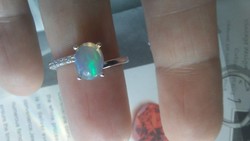 Tűz opál 925 gyűrű