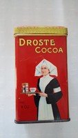 Régi holland kakaós pléh / fém doboz: Droste Cacao