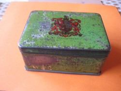 Antik fém  lemez  doboz  90 x 63 x 42  mm  kb . száz éves