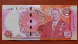 Tonga 2 Paanga UNC bankjegy 2015