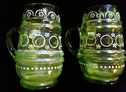 12 CM HIGH 2PCS EXQUISITE KRALIK GLASS GOBLETS