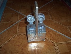 Ravia-felhasználónak!!!Ecetes és olajos dugós antik üveg tartójával 