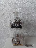 Italtartó üveg, homokóra formájú. 33,5 cm