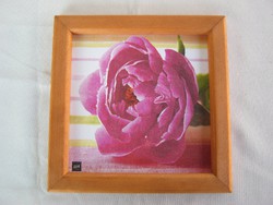 Decoupage pünkösdi rózsás fali kép