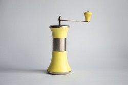 Designer vinyl coffee grinder - retro plastic and metal grinder