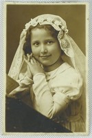 0W181 Régi fekete-fehér portré képeslap BRUNHUBER