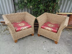 Eredeti Baliról származó kézzel fonott fotelek párban
