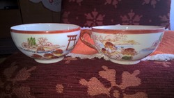 2 db antik kínai porcelán teás csésze nagyon szép állapotban, kínai jelenettel festve