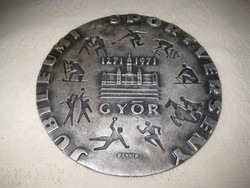 Győr Jubileumi Sportverseny   1271 -1971 .    155 x 5 mm  emlék plakett
