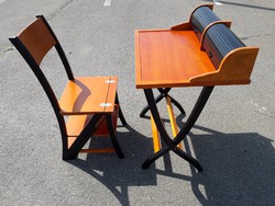Goldmann design desk + Goldmann design chair - 1970s, chair with two function chairs + ladder