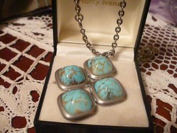 Turquoise craft necklace in Danish