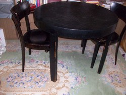 Old art deco acers table with 5 pcs. With chair