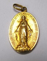 'Csodálatos Mária',régi, 8 karátos német arany medál.