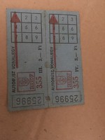 2db régi BKV Vonaljegy