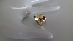 Széles, 10 Karátos, homorú arany gyűrű