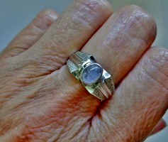 Szép art deco holdköves ezüst gyűrű