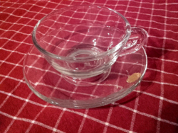 Régi Bohemia Glass Made in Czechoslovakia vastag üveg teás készlet,kávés készlet