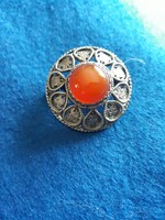 Antique brooch 800 sterling silver with a precious stone 6000 ft