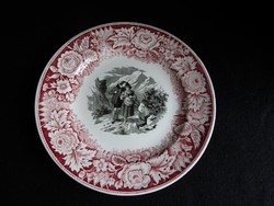 Antik jelenetes fajansz tányér Schwaz