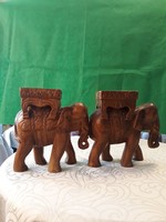 Indiából származó kézzel faragott elefánt szobor, 2 db egyben eladó  m-30 h-28 sz-14