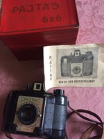 Pajtás FFV fényképezőgép bőr szíjjal, eredeti dobozában, ismertetővel
