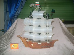 Retro sailing ship model, mockup, ornament